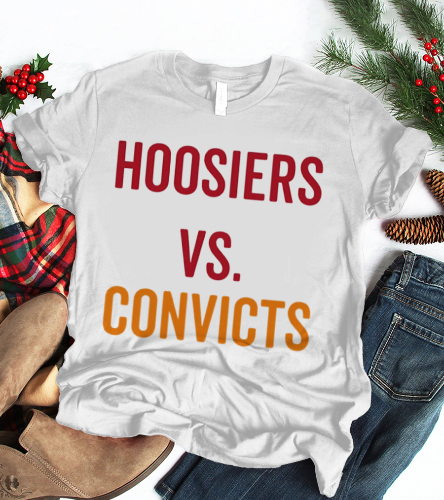 Indiana Hoosiers Vs Miami Hurricanes Hoosiers Vs Convicts Football 2026 T-Shirt