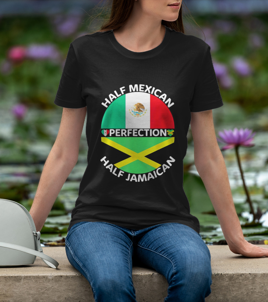 Half Mexican Perfection Half Jamaican Flag Fusion T-Shirt