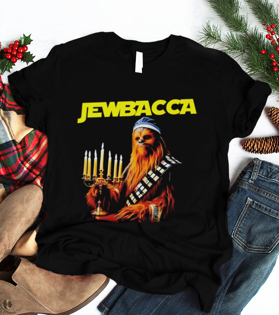 Jewbacca Chewbacca Star Wars Menorah Hanukkah T-Shirt