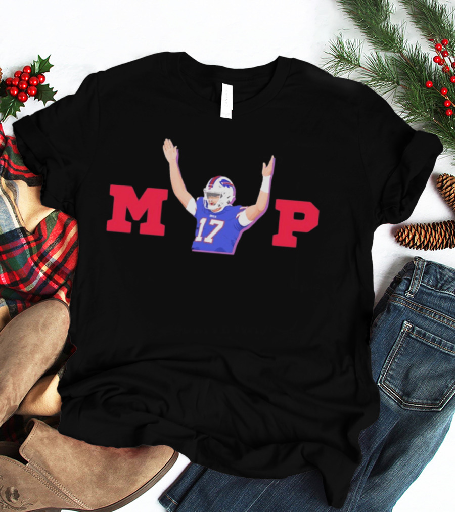 Josh Allen MVP 17 Buffalo Football Quarterback Celebration T-Shirt