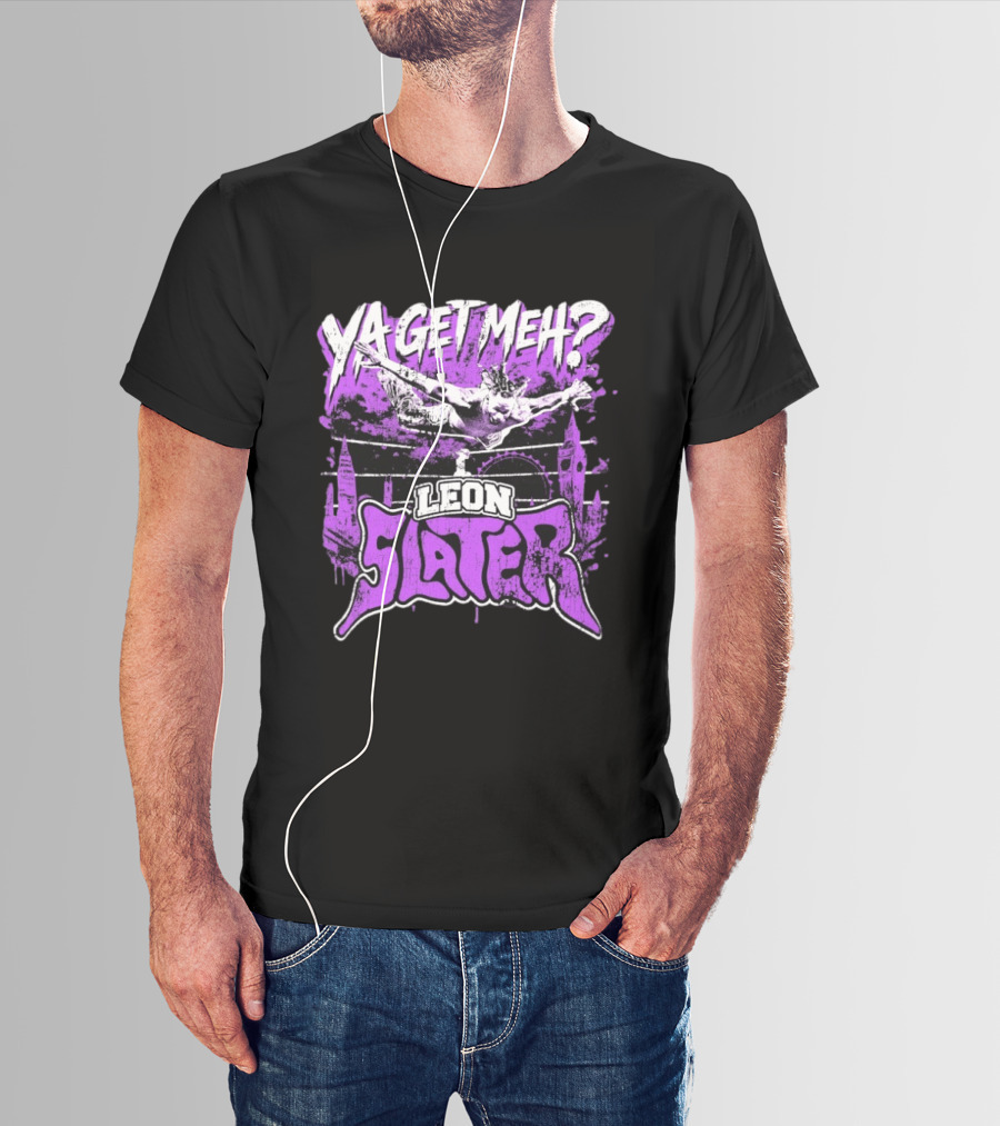 Leon Slater Ya Get Meh Wrestling Purple T-Shirt