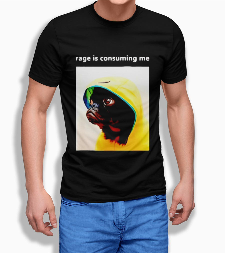 Rage Is Consuming Me Pug In Yellow T-Shirt