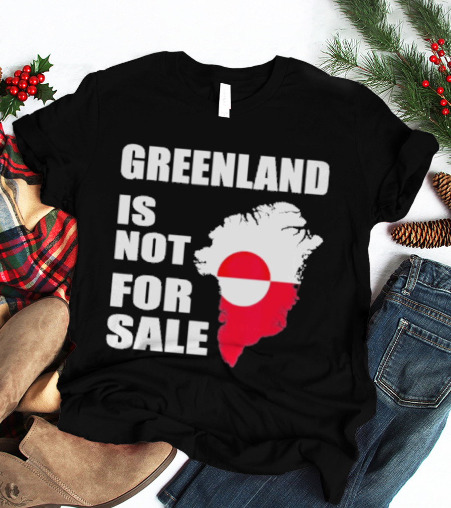 Greenland Is Not For Sale 2026 Map Red And White Flag T-Shirt