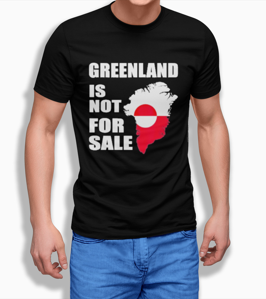 Greenland Is Not For Sale 2026 Map Red And White Flag T-Shirt