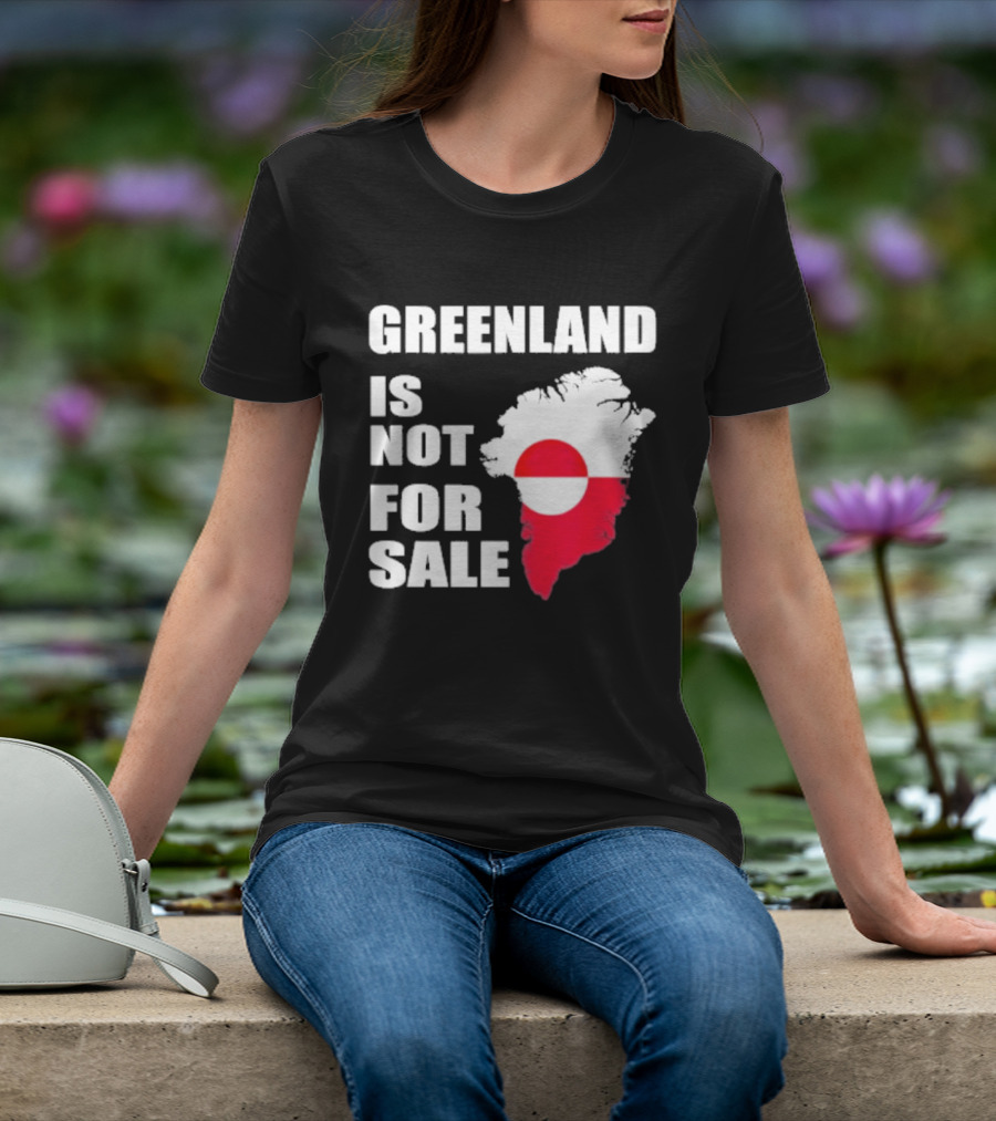 Greenland Is Not For Sale 2026 Map Red And White Flag T-Shirt