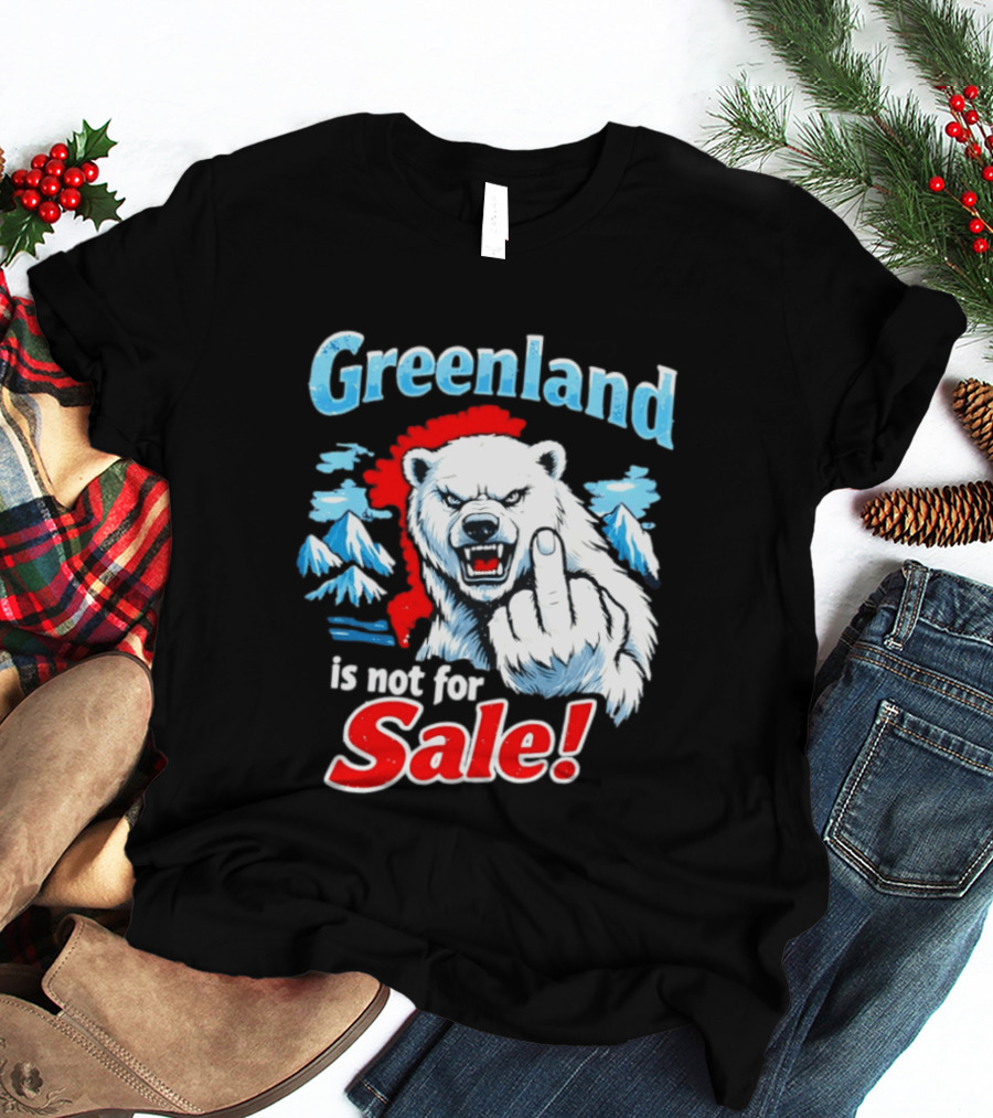 Greenland Is Not For Sale White Bear Middle Finger T-Shirt