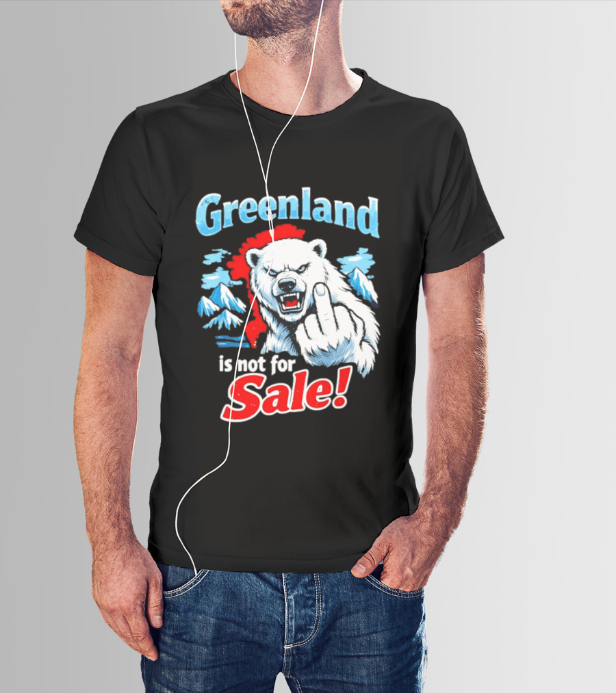 Greenland Is Not For Sale White Bear Middle Finger T-Shirt