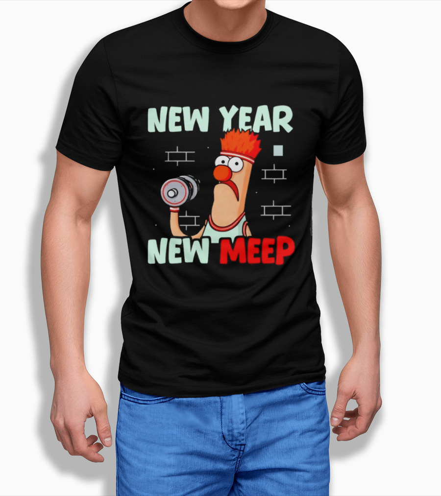 New Year New Meep Workout Motivation Cartoon T-Shirt