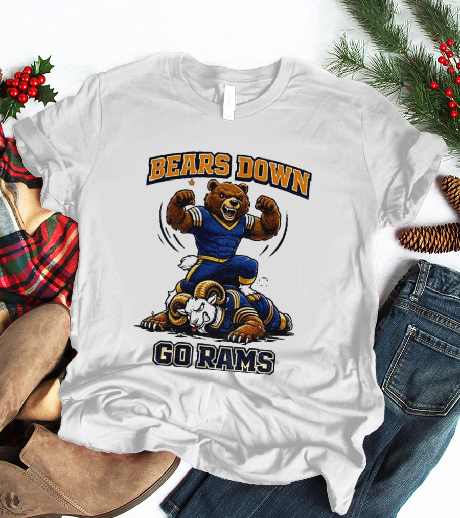 Bears Down Go Rams Los Angeles Rams Beat Chicago Bears Football 2026 T-Shirt