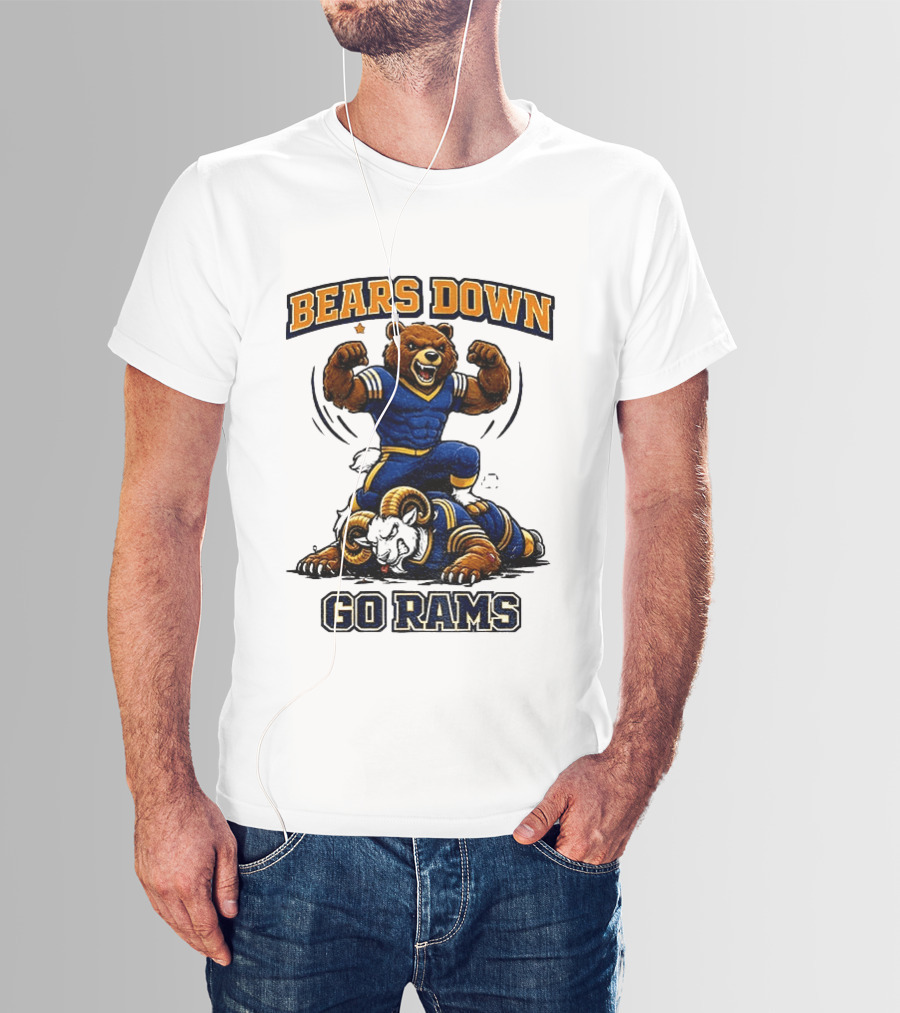 Bears Down Go Rams Los Angeles Rams Beat Chicago Bears Football 2026 T-Shirt