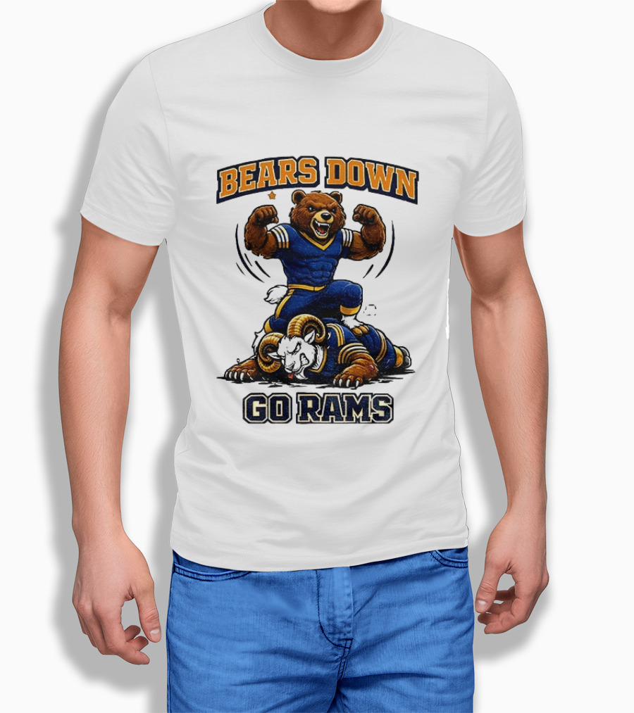 Bears Down Go Rams Los Angeles Rams Beat Chicago Bears Football 2026 T-Shirt