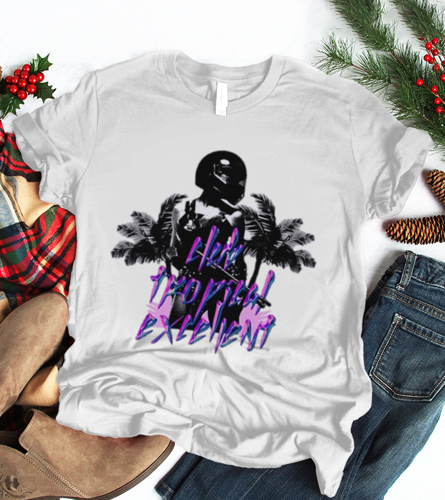 Club Tropical Excellent Palms And Helmet Fusion Retro Aesthetic T-Shirt