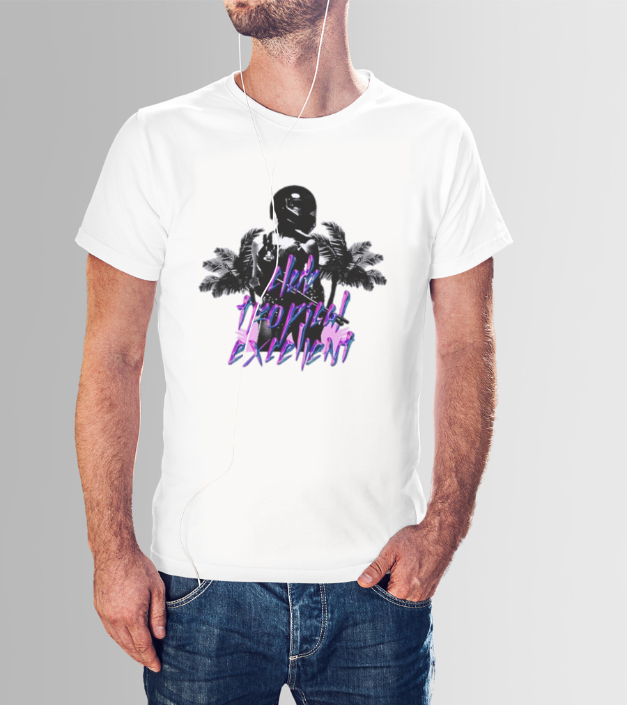 Club Tropical Excellent Palms And Helmet Fusion Retro Aesthetic T-Shirt