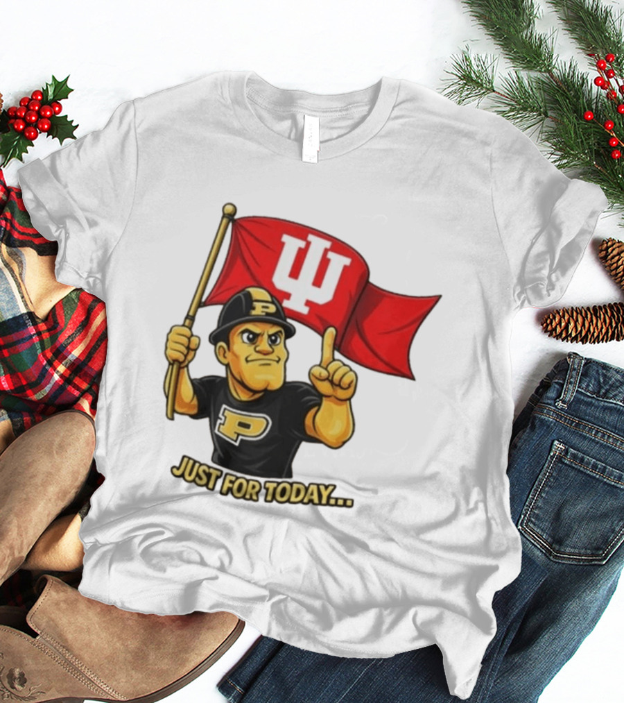 Purdue Pete Just For Today Indiana Hoosier Flag T-Shirt
