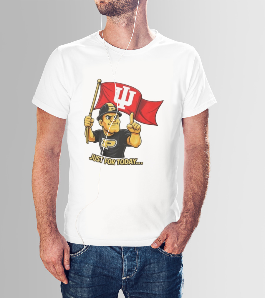 Purdue Pete Just For Today Indiana Hoosier Flag T-Shirt