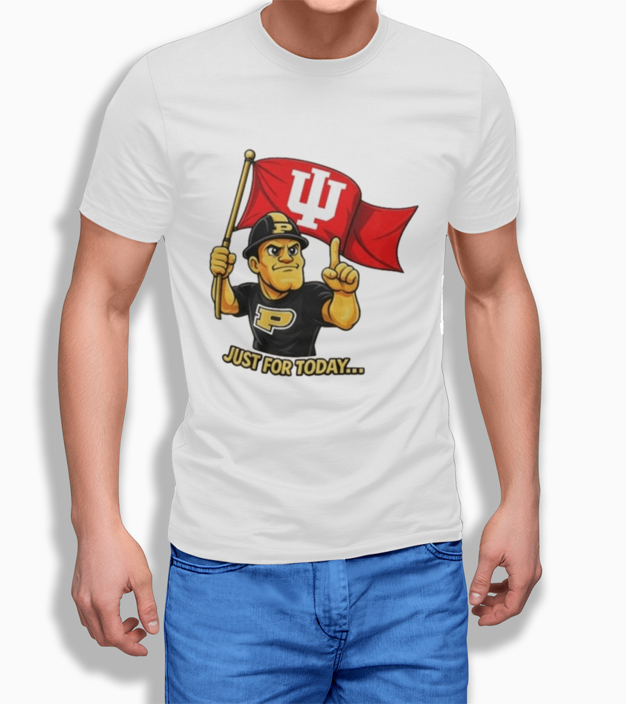 Purdue Pete Just For Today Indiana Hoosier Flag T-Shirt