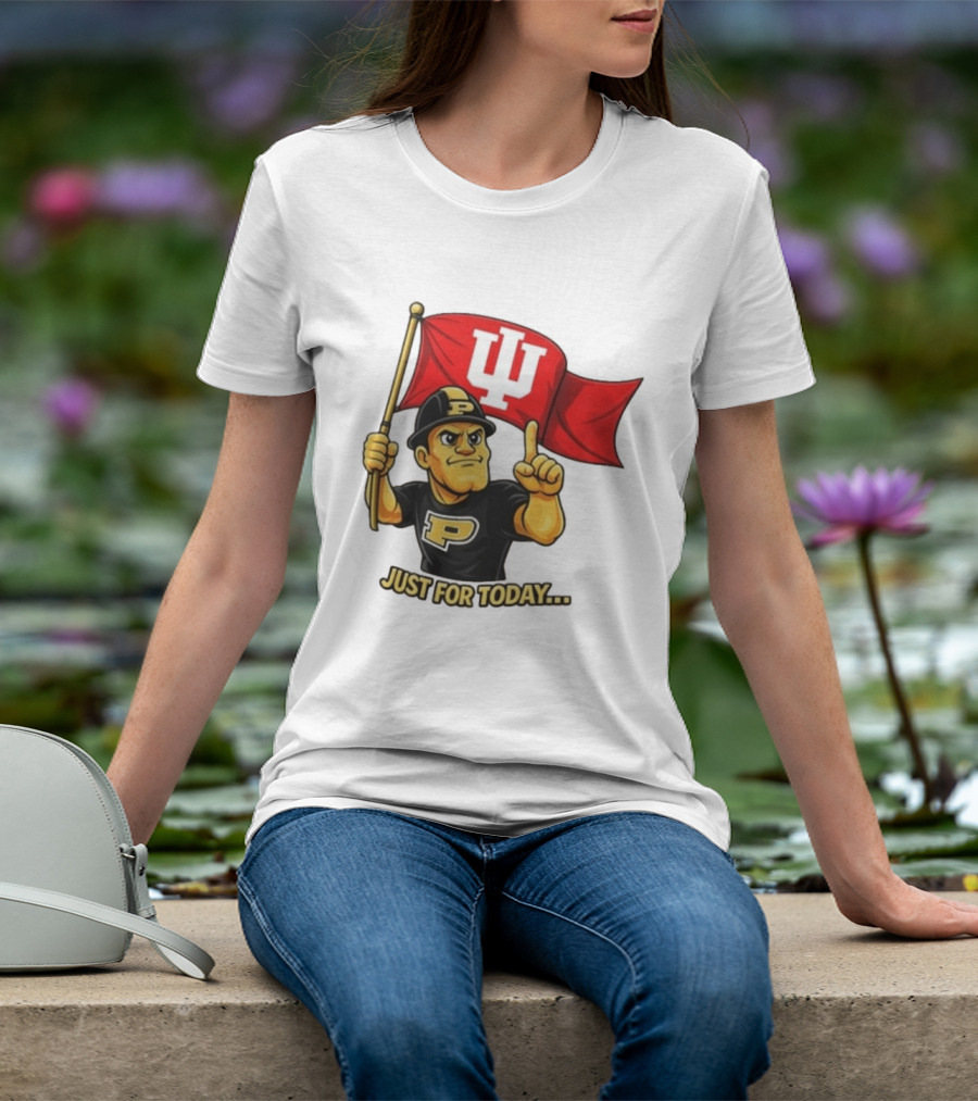 Purdue Pete Just For Today Indiana Hoosier Flag T-Shirt