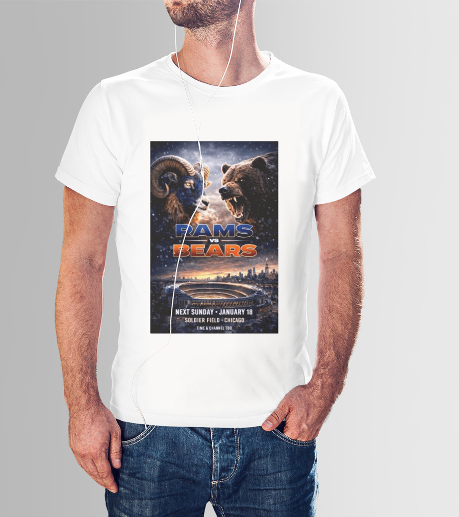 Rams Vs Bears Soldier Field Chicago January 18 2026 T-Shirt