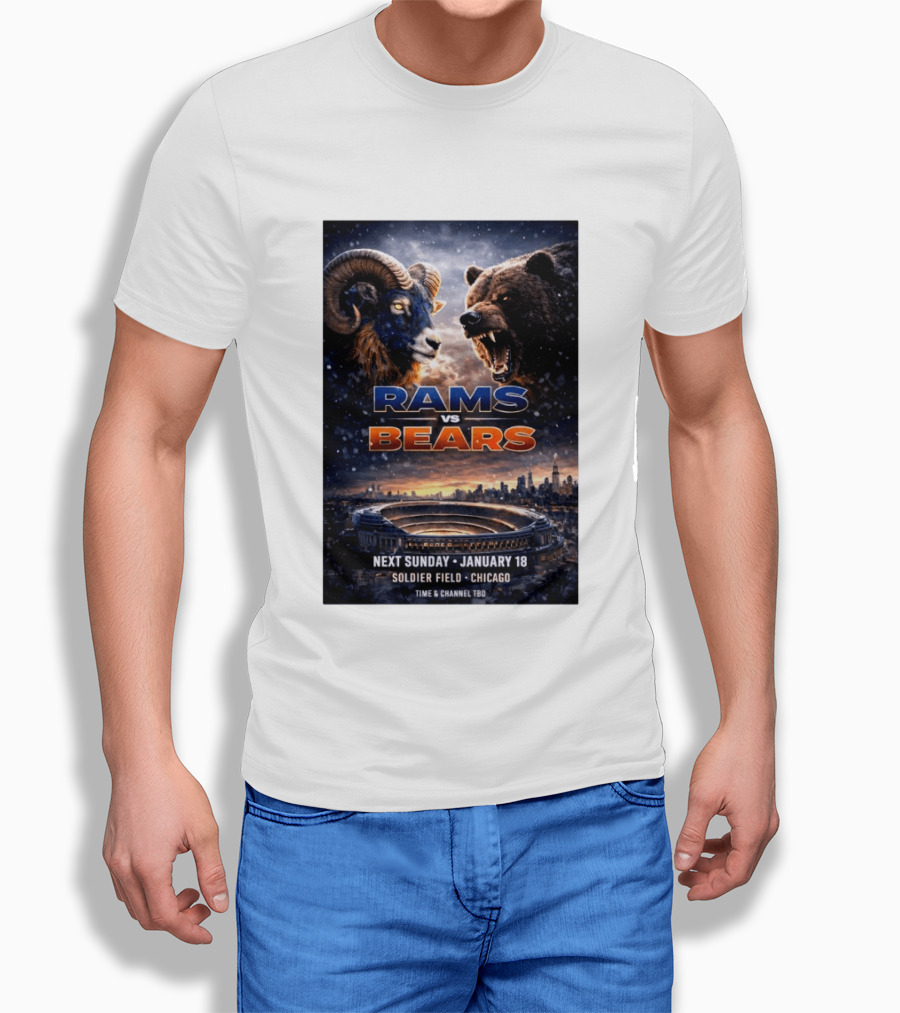 Rams Vs Bears Soldier Field Chicago January 18 2026 T-Shirt