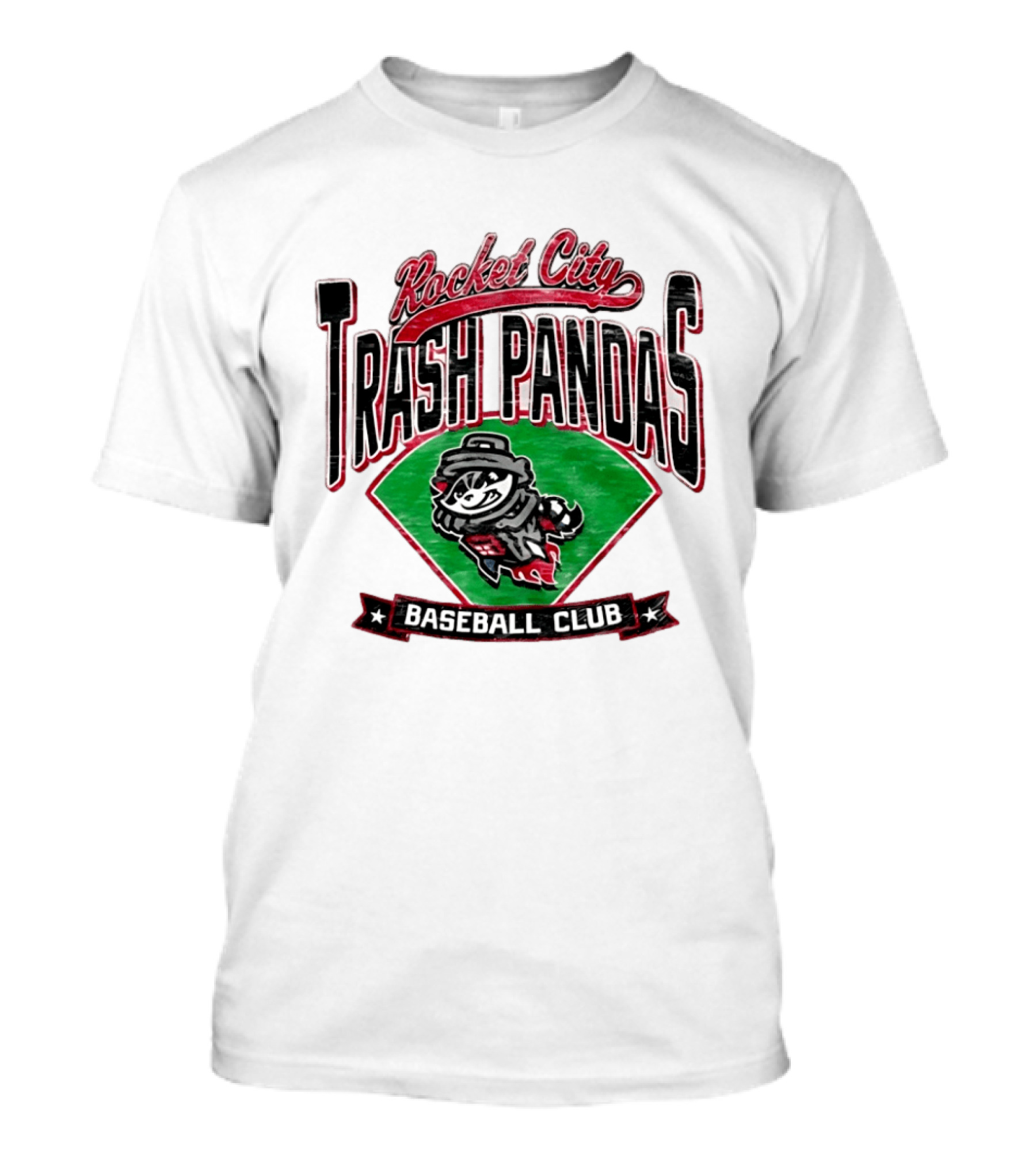 Rocket City Trash Pandas Baseball Club Team Logo Raccoon T-Shirt