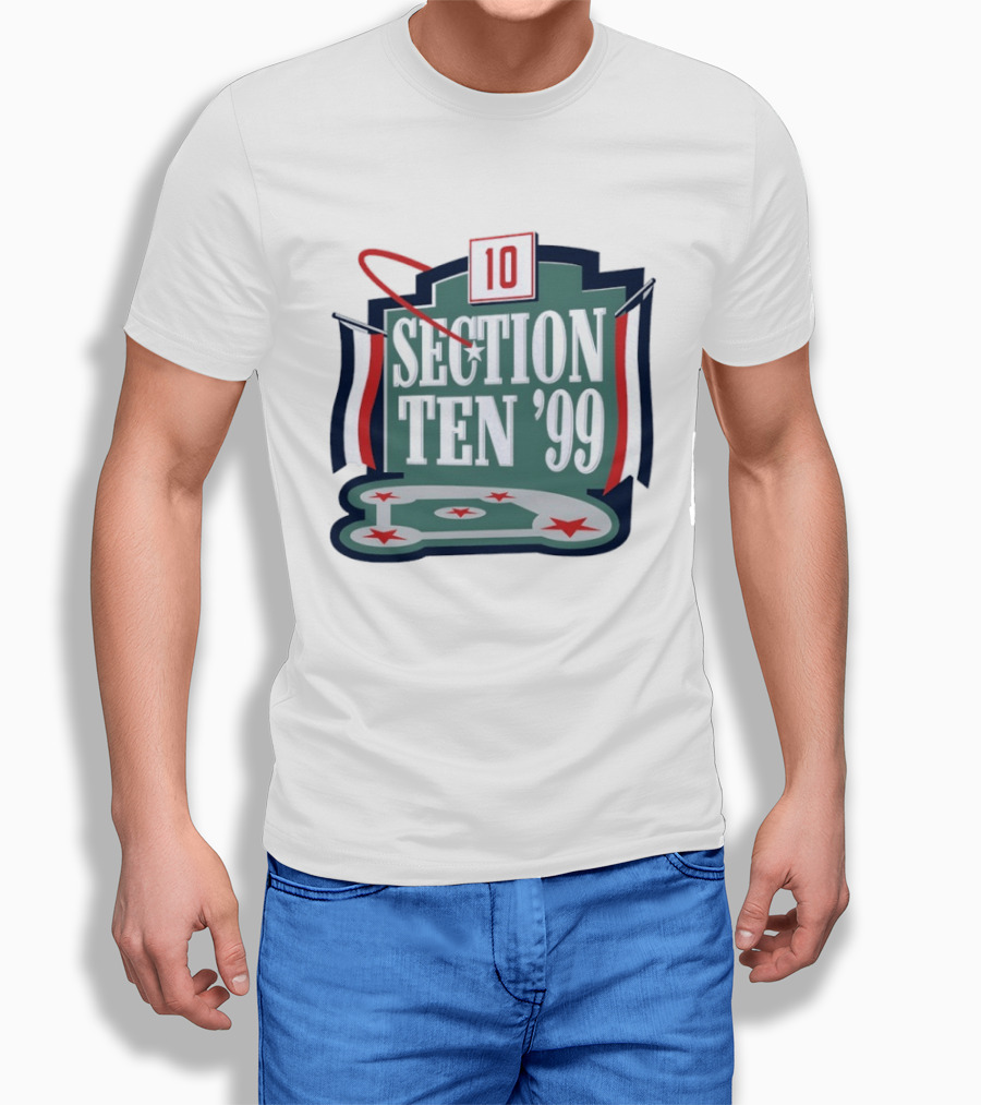 Section Ten 1999 Baseball Diamond Red White Blue Stars T-Shirt