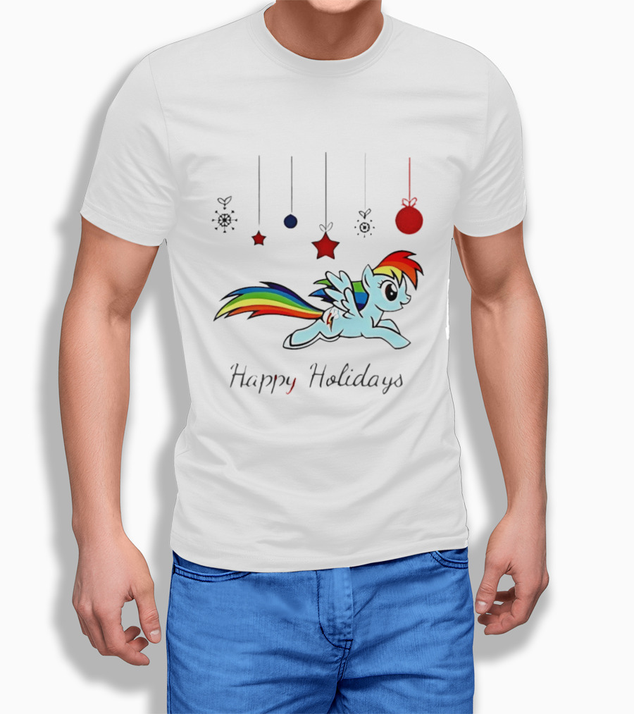 My Little Pony Rainbow Dash Happy Holidays Festive Ornament T-Shirt