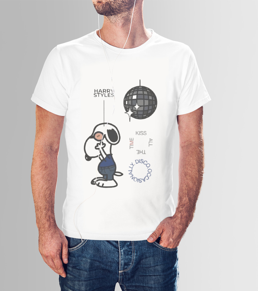 Snoopy Harry Styles Kiss All The Time Disco Occasionally T-Shirt