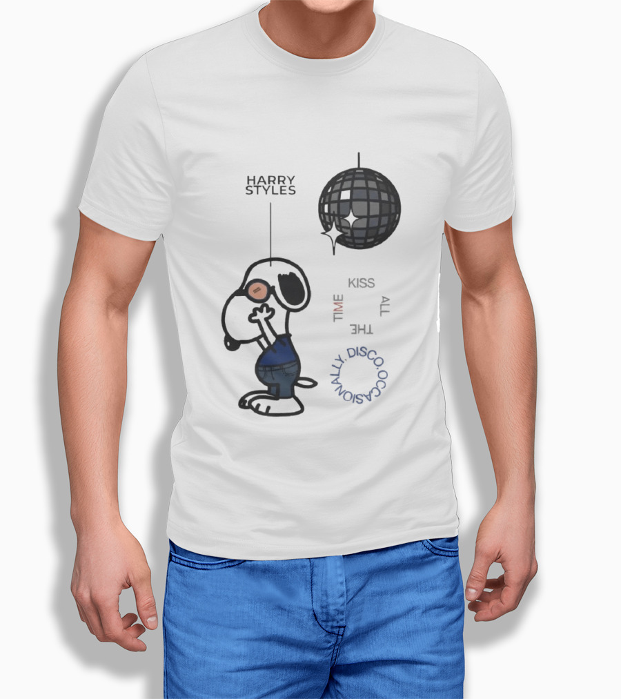 Snoopy Harry Styles Kiss All The Time Disco Occasionally T-Shirt