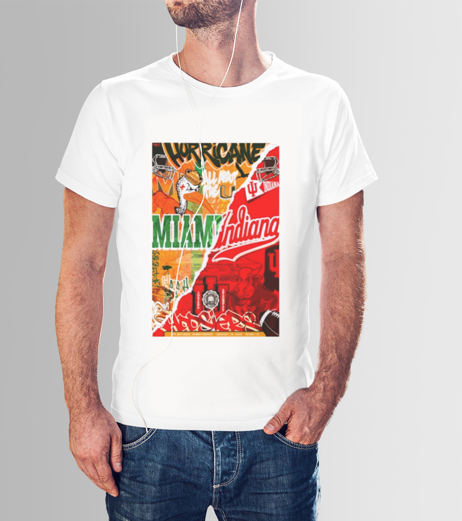 Miami Hurricanes Vs Indiana Hoosiers CFP National Championship January 19 2026 Wynwood Walls T-Shirt