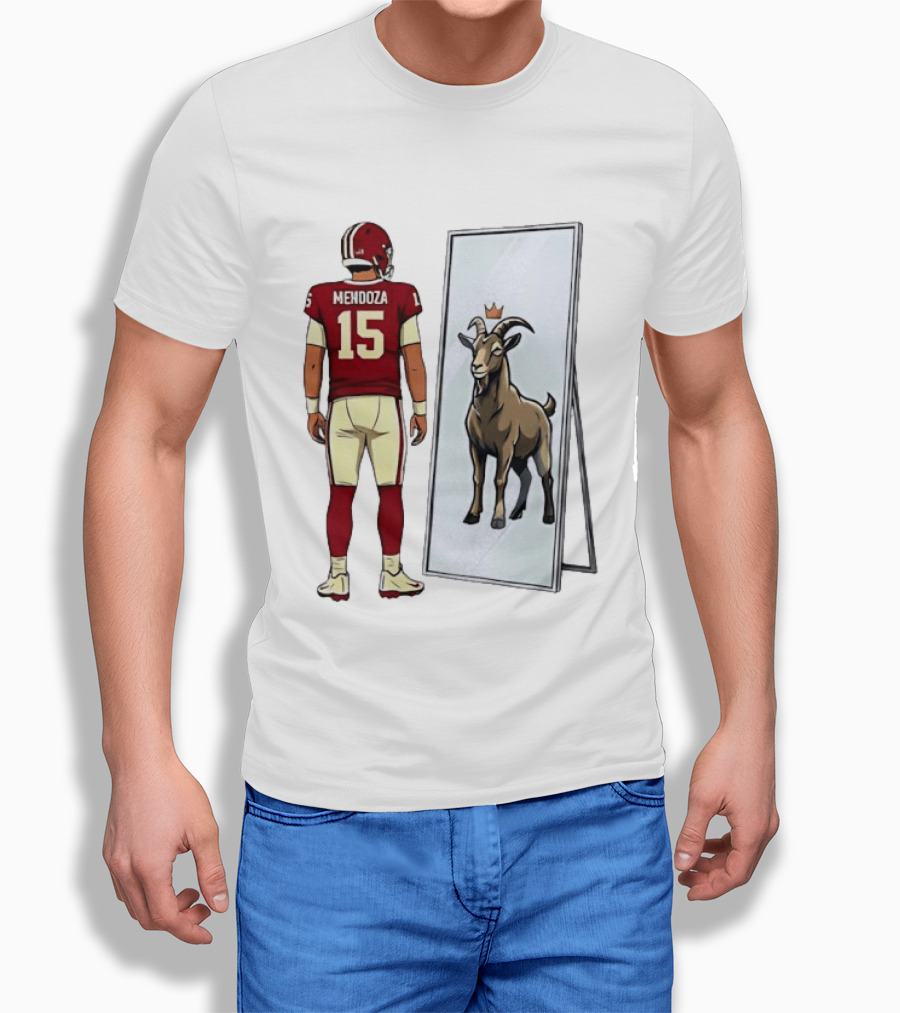 Fernando Mendoza Mirror 15 GOAT Indiana Hoosiers Football T-Shirt