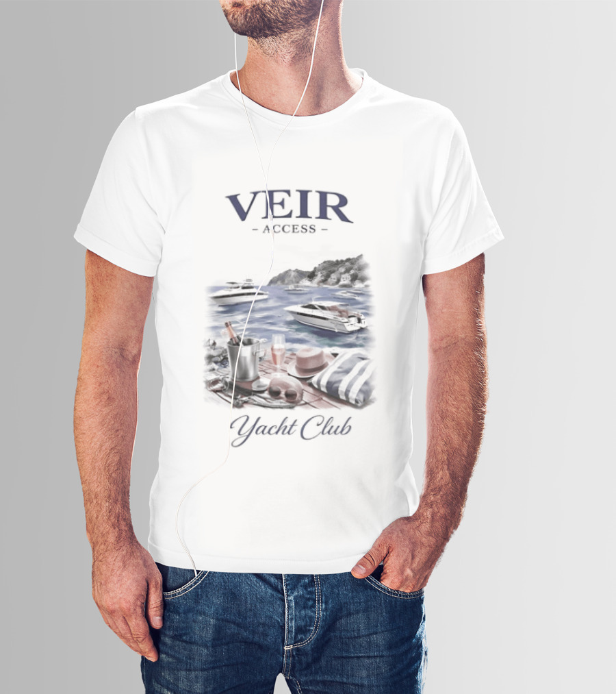 VEIR Access Yacht Club Beach Vacation Scene T-Shirt