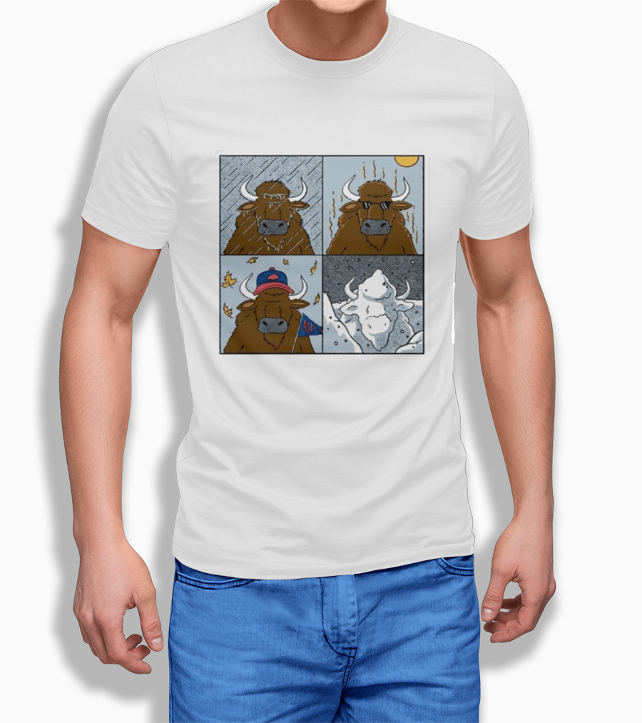 Buffalo Bills Seasons Buffalo Cartoon NFL Sports Fan T-Shirt