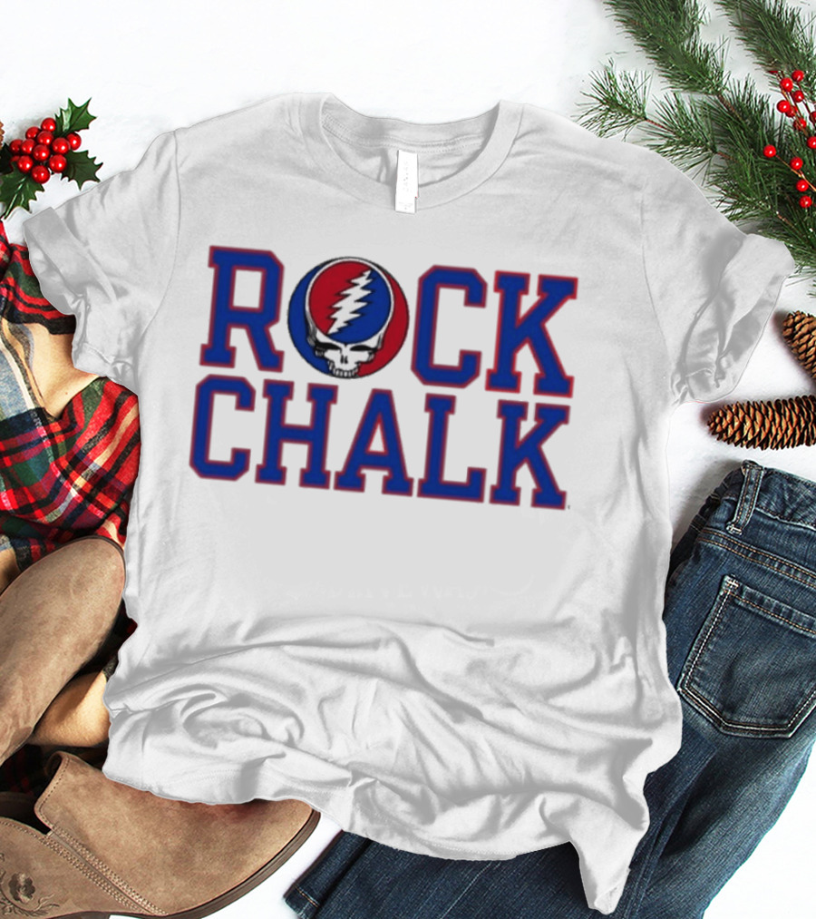 Kansas Rock Chalk Grateful Dead Steal Your Face Collaboration T-Shirt
