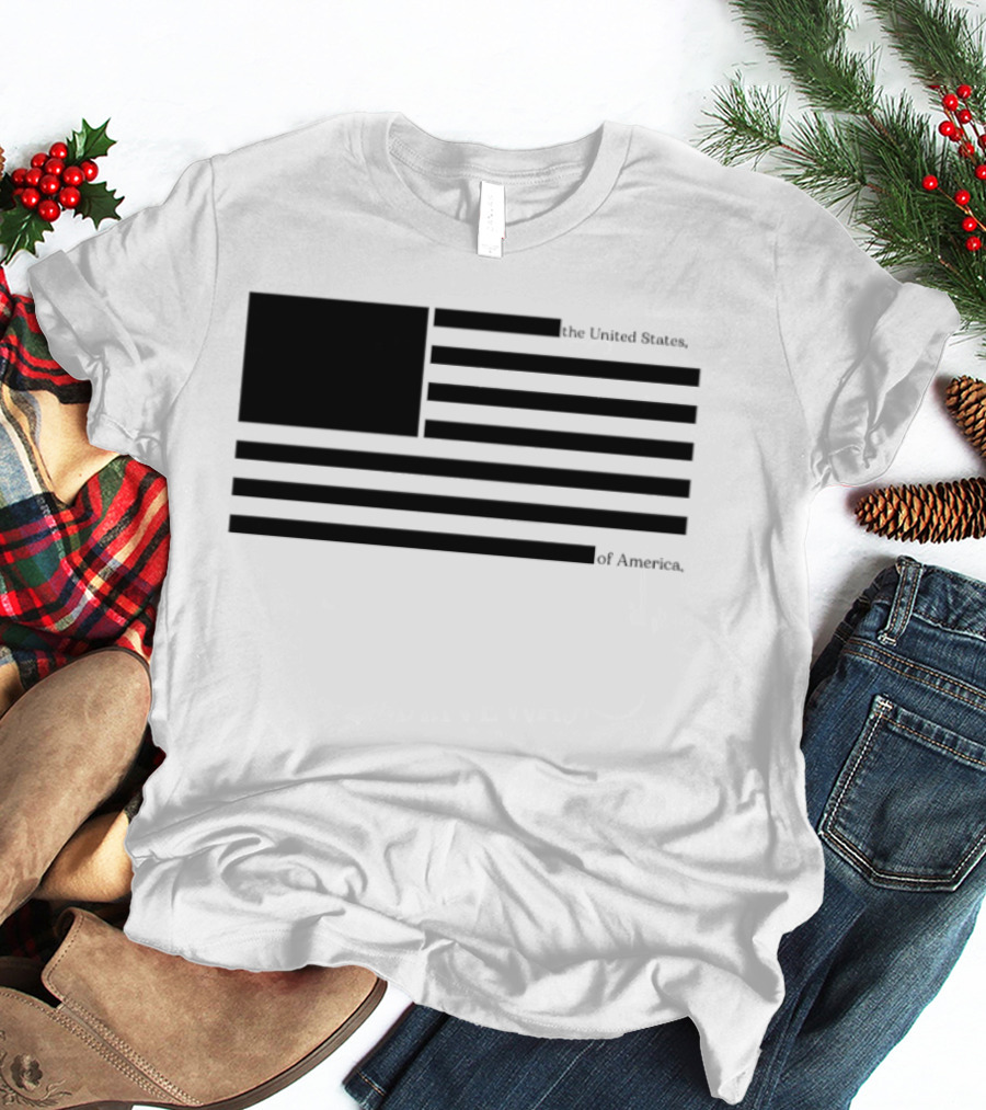 Redacted United States Flag With Blocked Epstein T-Shirt