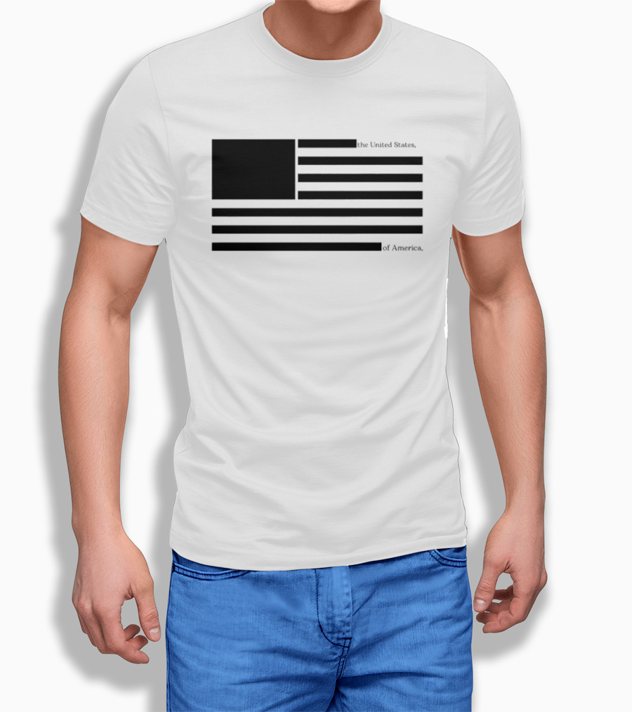 Redacted United States Flag With Blocked Epstein T-Shirt