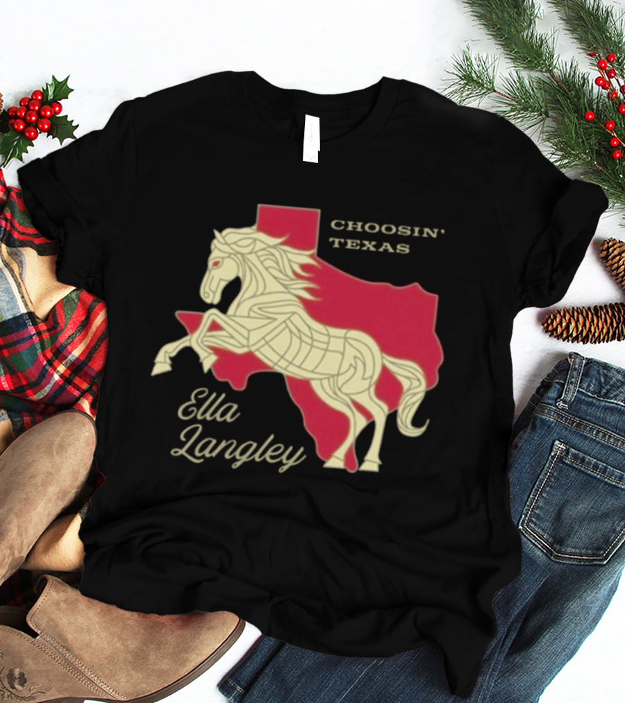 Ella Langley Choosin' Texas Tour 2026 Horse And Texas Map T-Shirt