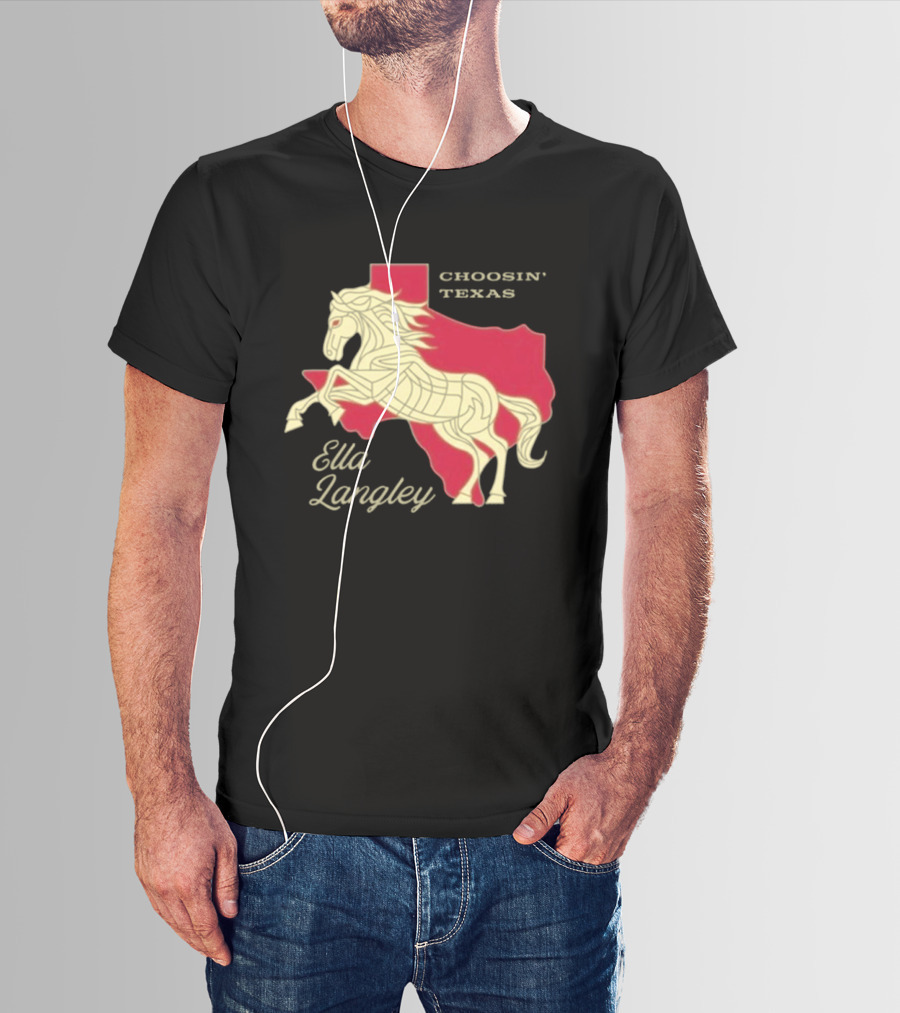Ella Langley Choosin' Texas Tour 2026 Horse And Texas Map T-Shirt