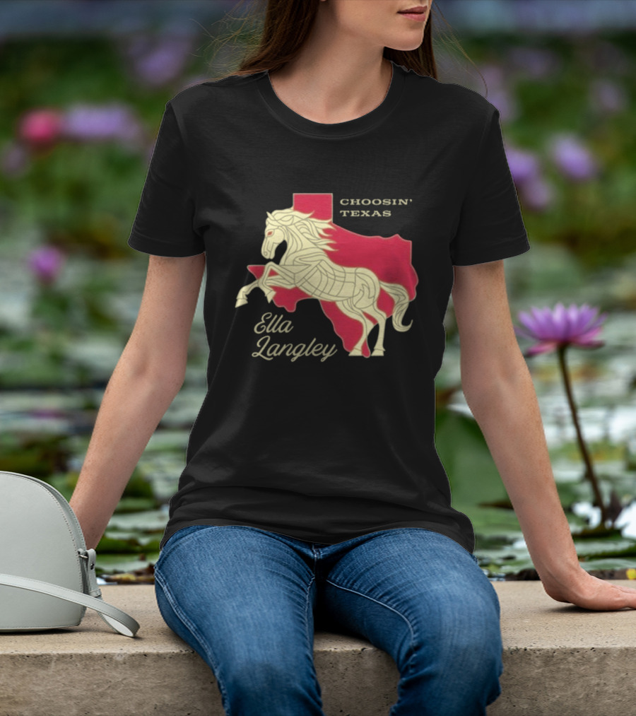 Ella Langley Choosin' Texas Tour 2026 Horse And Texas Map T-Shirt