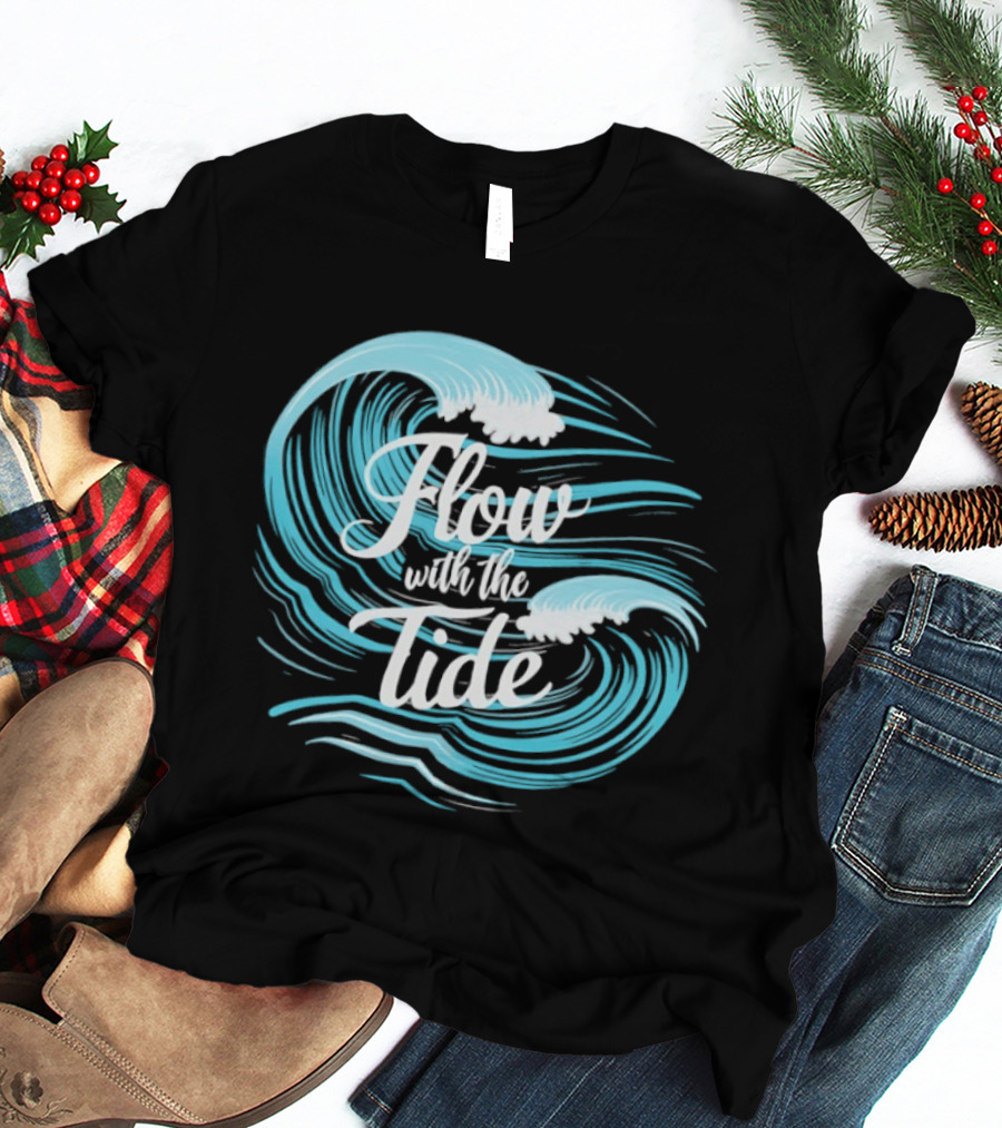 Flow With The Tide Wave Sketch T-Shirt