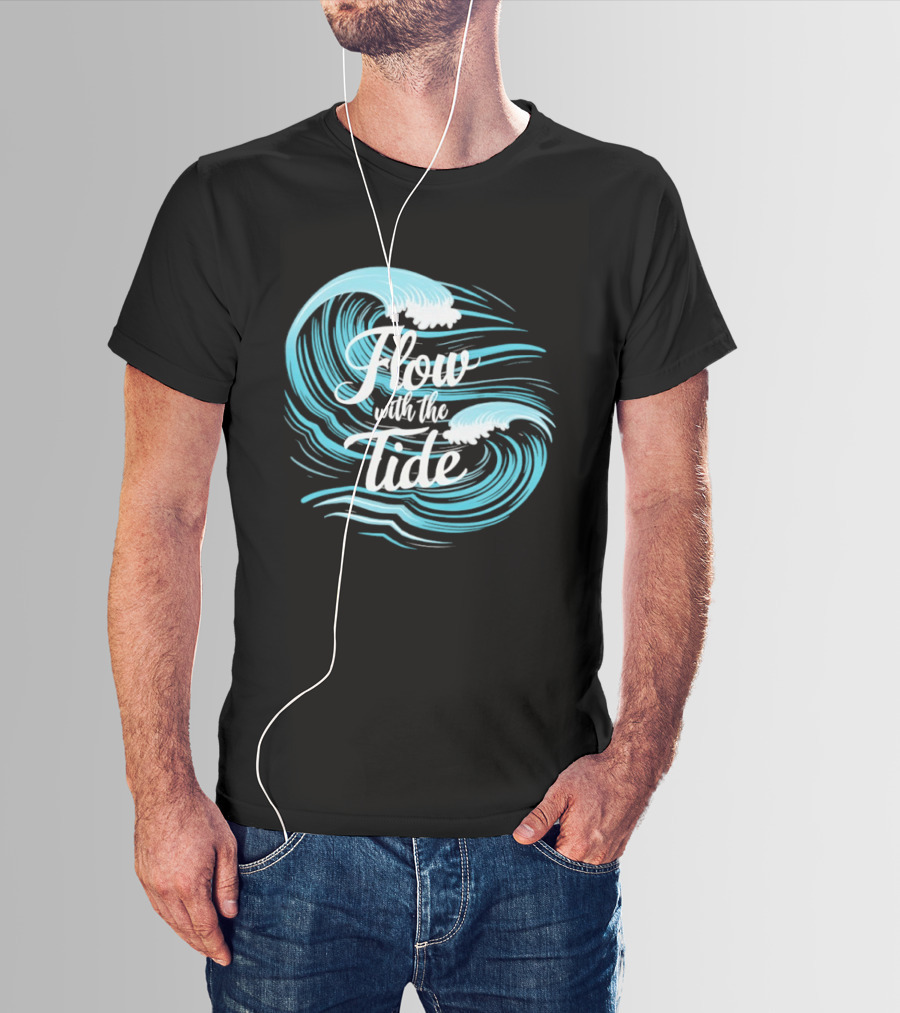 Flow With The Tide Wave Sketch T-Shirt