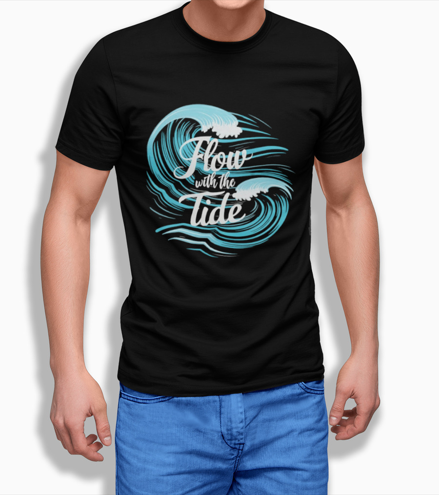 Flow With The Tide Wave Sketch T-Shirt