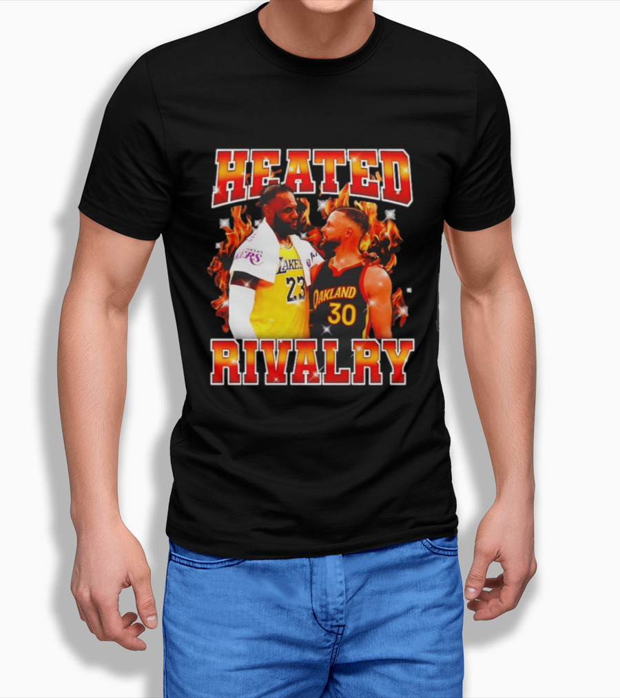 Heated Rivalry Lebron Lakers 23 Steph Oakland 30 T-Shirt