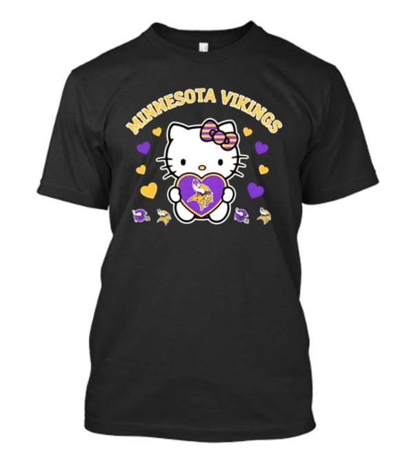 Minnesota Vikings Hello Kitty Valentine Hearts 2026 T-Shirt
