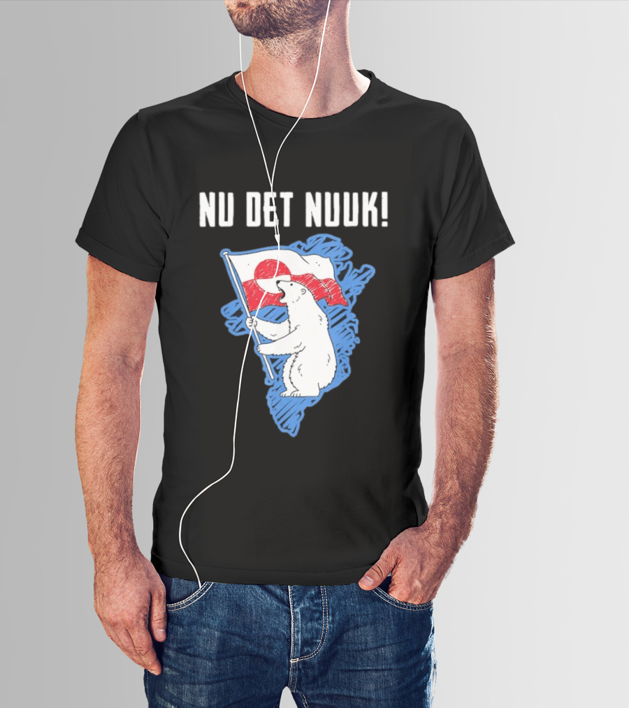 Nu Det Nuuk Greenland Polar Bear Flag T-Shirt
