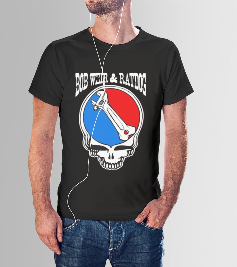 Bob Weir And Ratdog Skull Wrench Red Blue T-Shirt