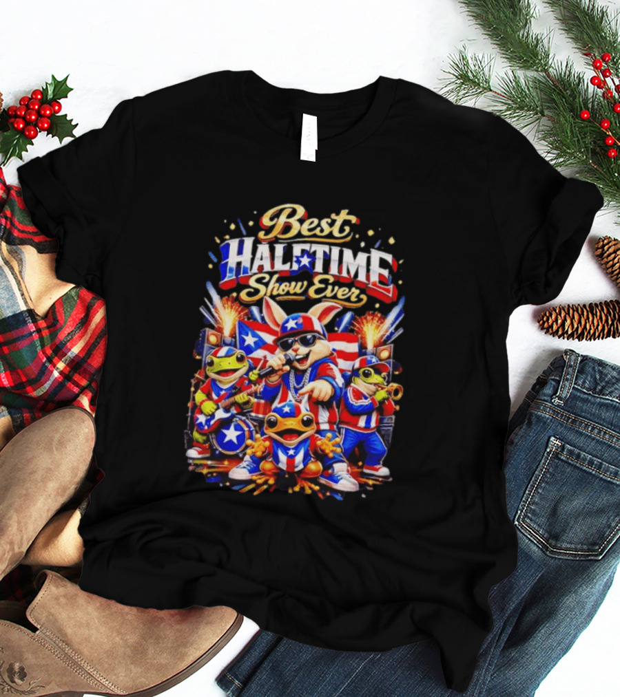 Best Halftime Show Ever Puerto Rico Frog Musicians Extravaganza T-Shirt