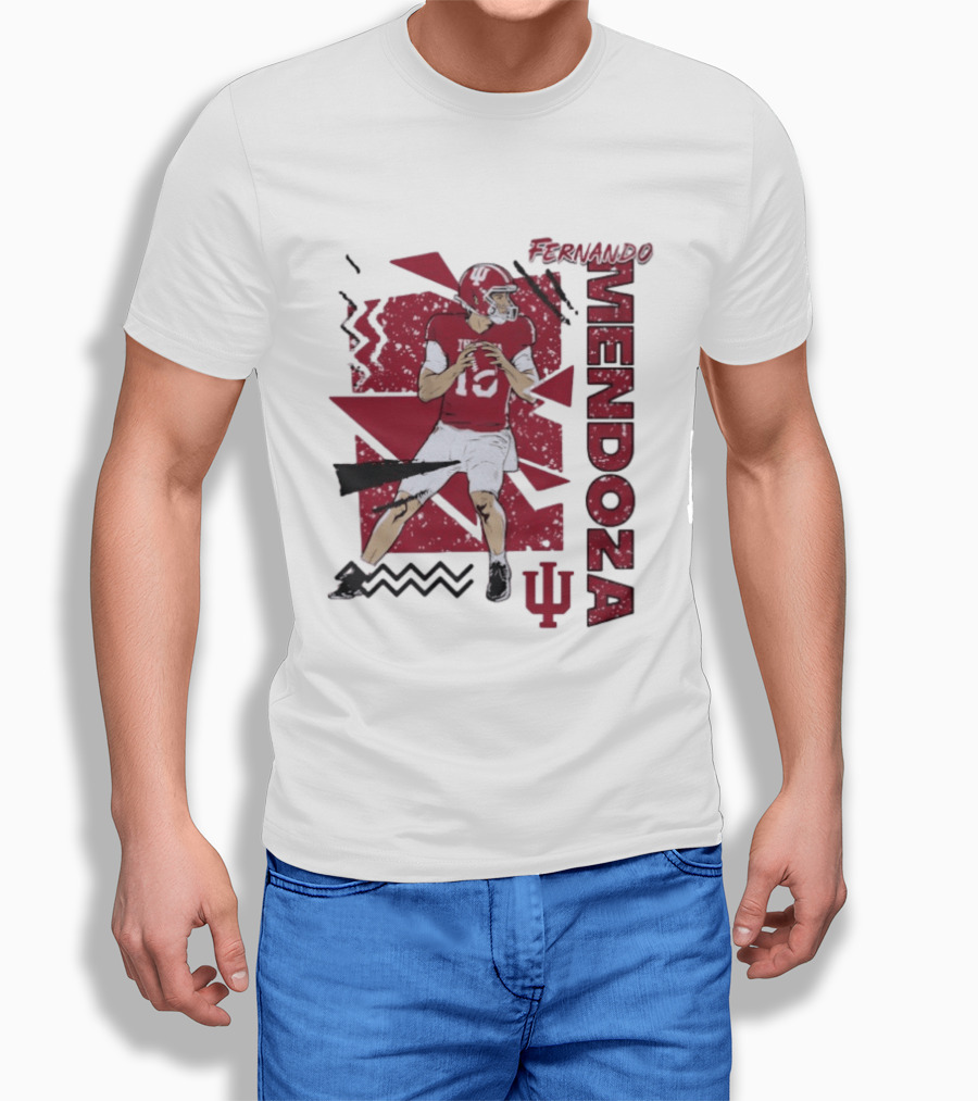 Indiana Football Fernando Mendoza Quarterback IU Sports Fan Gear T-Shirt