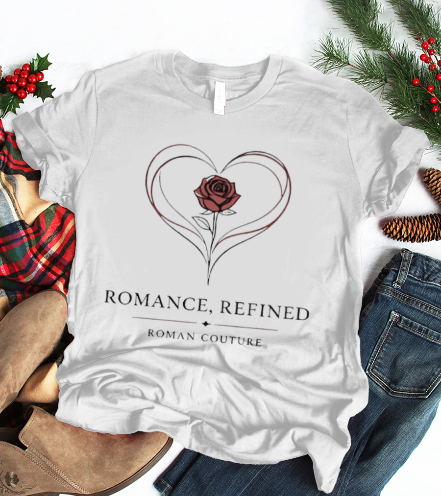 Romance Refined Roman Couture Rose Heart Shape T-Shirt