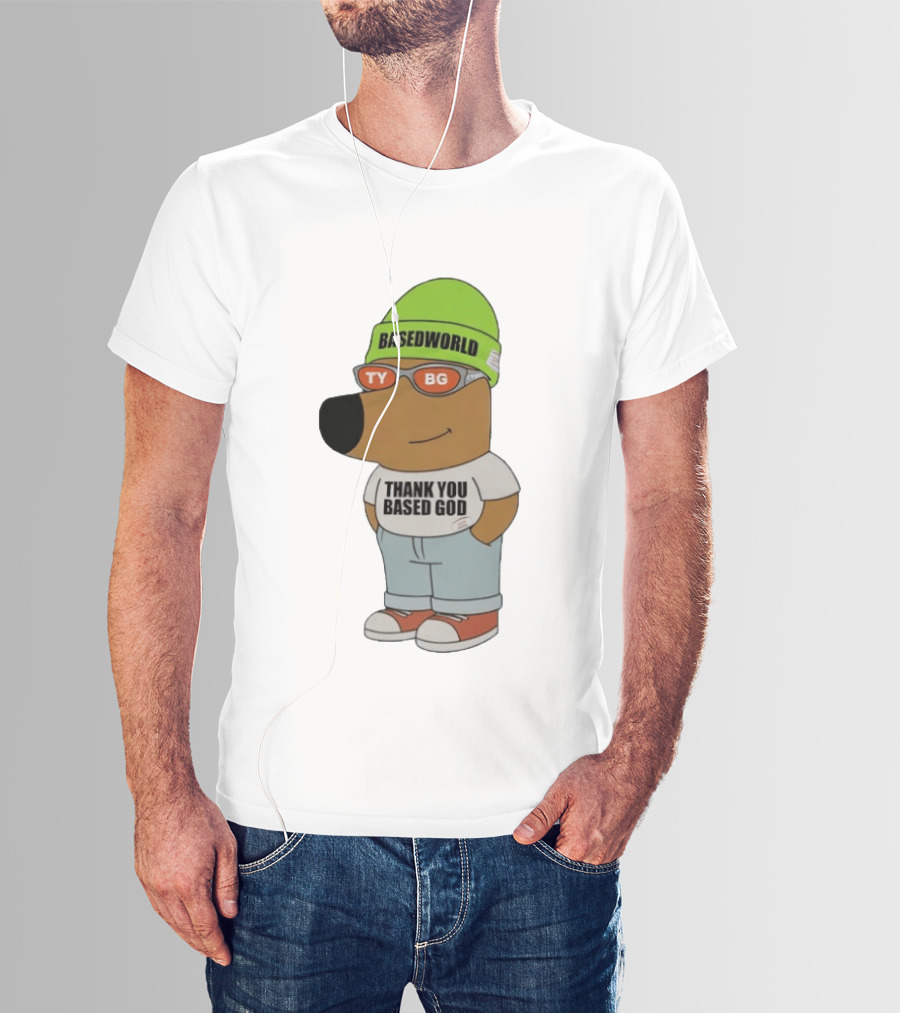 Basedworld Thank You Based God TY BG Retro Cartoon T-Shirt