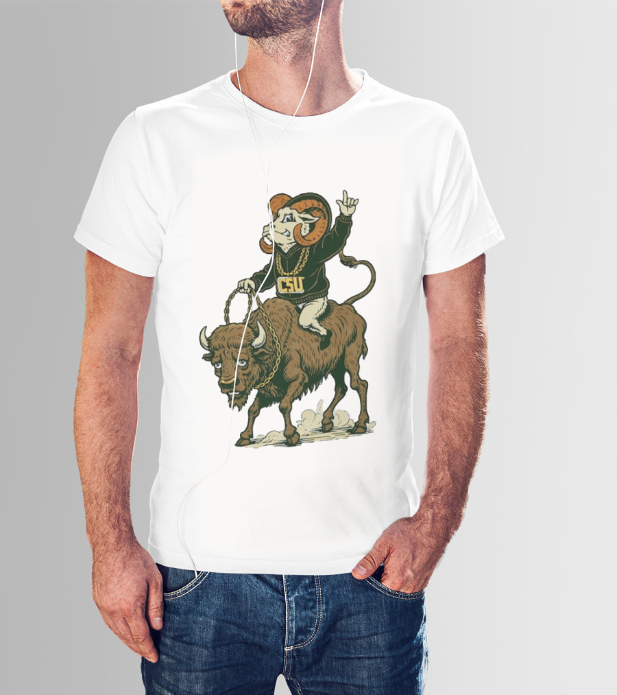 Colorado State Rams CSU Riding Buffalo In Rivalry T-Shirt